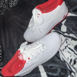 Nike air force 1 white/university red. boys 6.5y