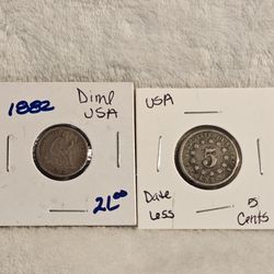 #423 Lot Of 2 USA Coins 