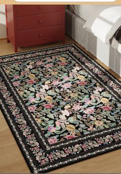 Area rug vintage floral