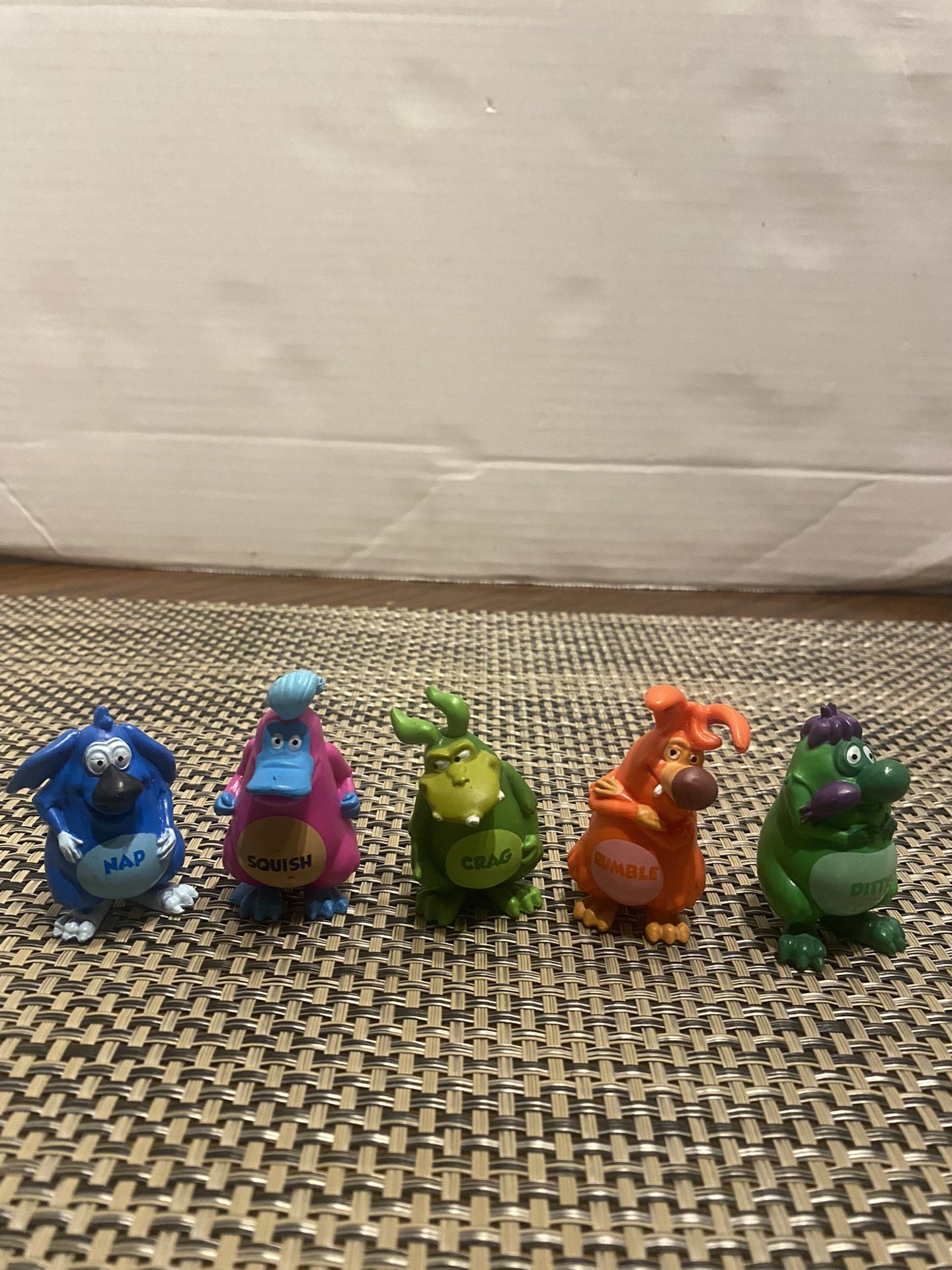 Vintage Yowie Figures Lot of 5 Nap, Squish, Crag, Rumble, Ditty 2” PVC