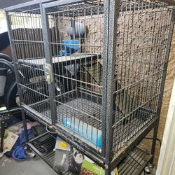 Two level small animal cage