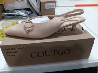 Coutgo Blush Slingback Kitten Heel Pumps size 6