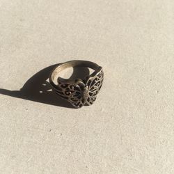 Silver Filigree Butterfly Ring