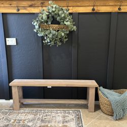 ❤️farmhouse custom bench entryway seat hall mudroom laundry shoe boho banca skinny slim gray brown grey 