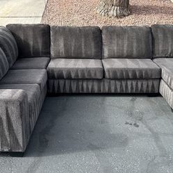 Ashley’s Furniture Design Charcoal Gray Ash Sectional Sofa Couch U Shape With Chaise