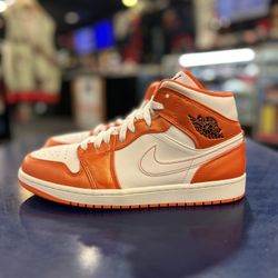 Nike Air Jordan 1 Mid Electro Orange Size 10