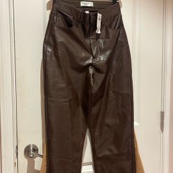 Abercrombie Leather Pants(brown) Ultra High Rise