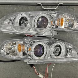 92-95 Honda Civic LED Headlights Faros Calaveras Micas Luces 