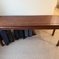 Entry table.  Asian themed Walnut wood (?)