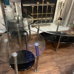 Glass Coffee Table & End Tables 