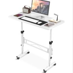 Brand New Standing Desk Adjustable Height, Mobile Stand Up Desk with Wheels, 32 Inch Portable Rolling Desks Computer Office Workstations for Walking P