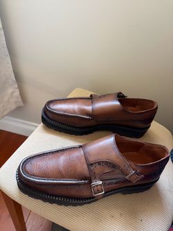 Franco Cuadra Men’s Double Monk Strap Leather Shoes