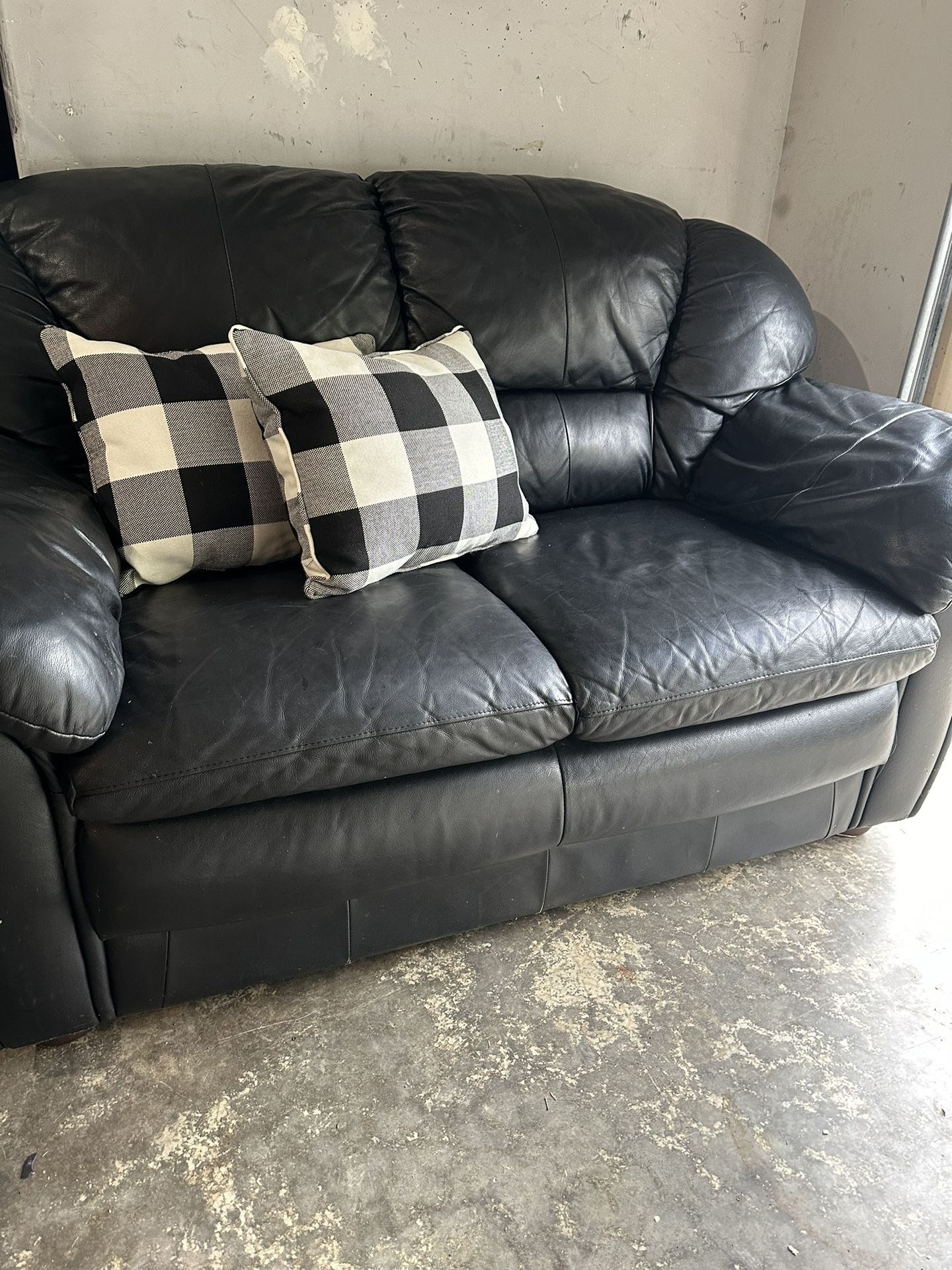 Black leather Couch