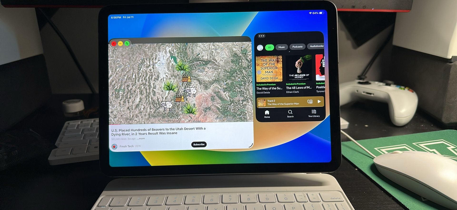 iPad Air 4 (64GB, Wi-Fi + Cellular) w/iPadOS26 + Apple Magic Keyboard 