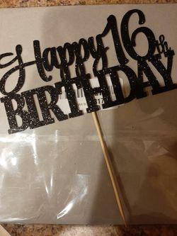 Happy 16th Birthday Cake Topper