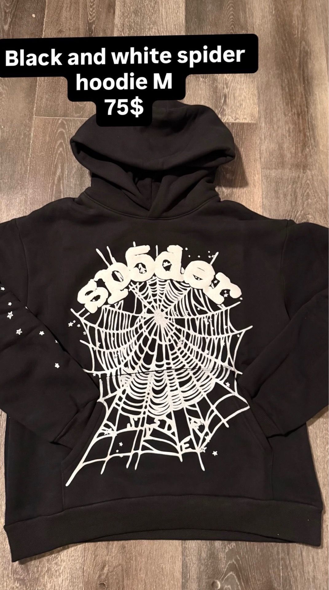 Black and white Spider hoodie size M