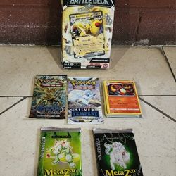 Pokemon Battledeck Game Cards Set With 2 Packs Plus 2 Packs MetaZoo