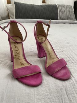 Sam Edelman Pink Suede Block Heels 