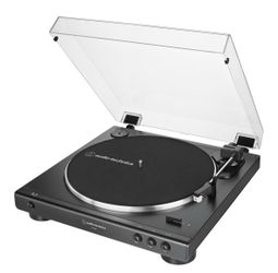 Audio-Technica AT-LP60X-BK Fully Automatic Belt-Drive Stereo Turntable, Black, Hi-Fi, 2 Speed, Dust Cover, Anti-Resonance, Die-Cast Aluminum Platter