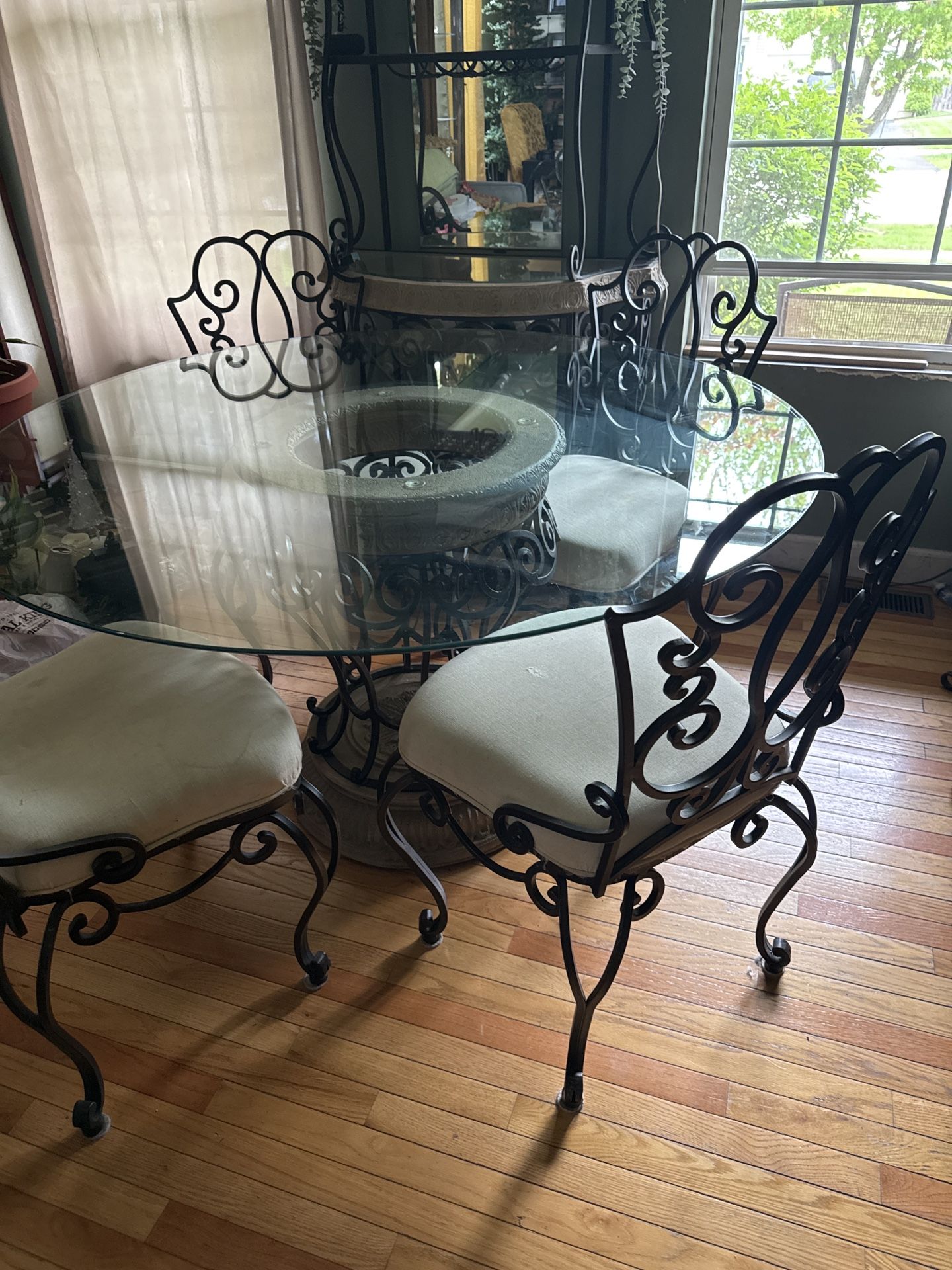 Bombay Company Wrought Iron & Glass Dinning Table