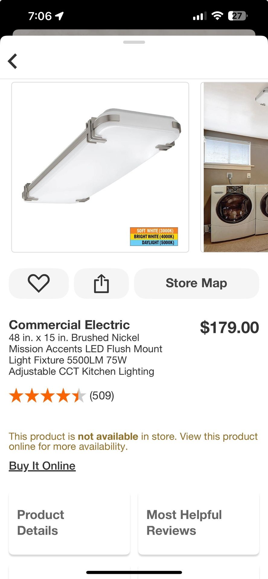 Commercial Electric LED Linear Flush Mount