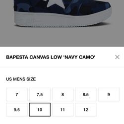 Bapes Air Force 1 Canvas Blue Camo 