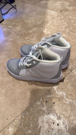 Grey and white Heelys