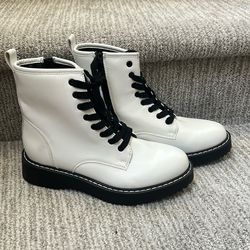White Combat Boots