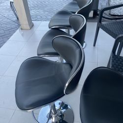 New Black Leather Stools
