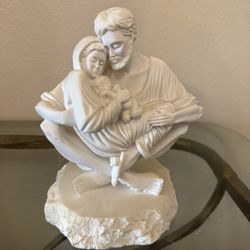 "A Quiet Moment" Holy Family White Resin Stone Statue by Timothy P. Schmalz