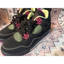 Nike Air Jordan Black Basketball Shoes Sneakers 4Y