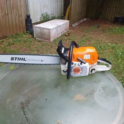 still ms391 chainsaw with 25 inch bar and chain new in good condition without any problem starting  
