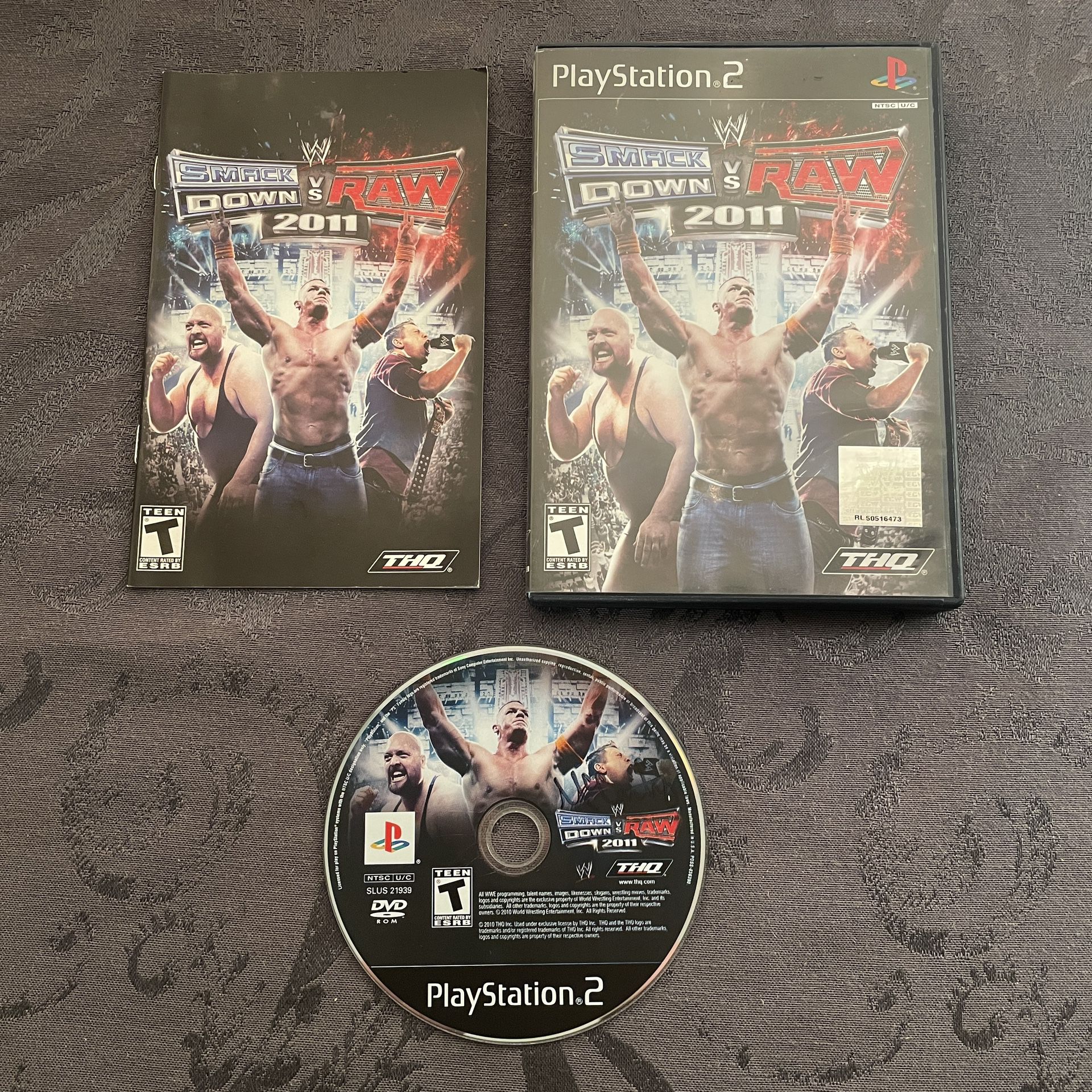 WWE SmackDown vs. Raw 2011 (Sony PlayStation 2, 2010) PS2 Wrestling Video Game