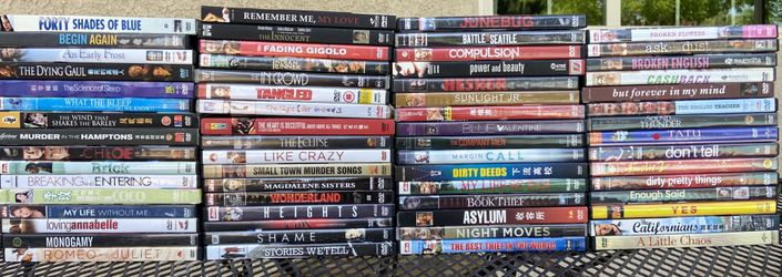 90+ DVDs Independent Films Foreign Made Excellent Condition