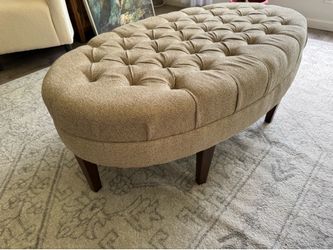 Tufted beige ottoman asking $125