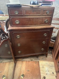 Vintage Solid Wood Bedroom Dresser Chest Of Drawers