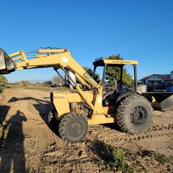 Ford 545C Front Loader Tractor With Rear Drag Gannon Works!