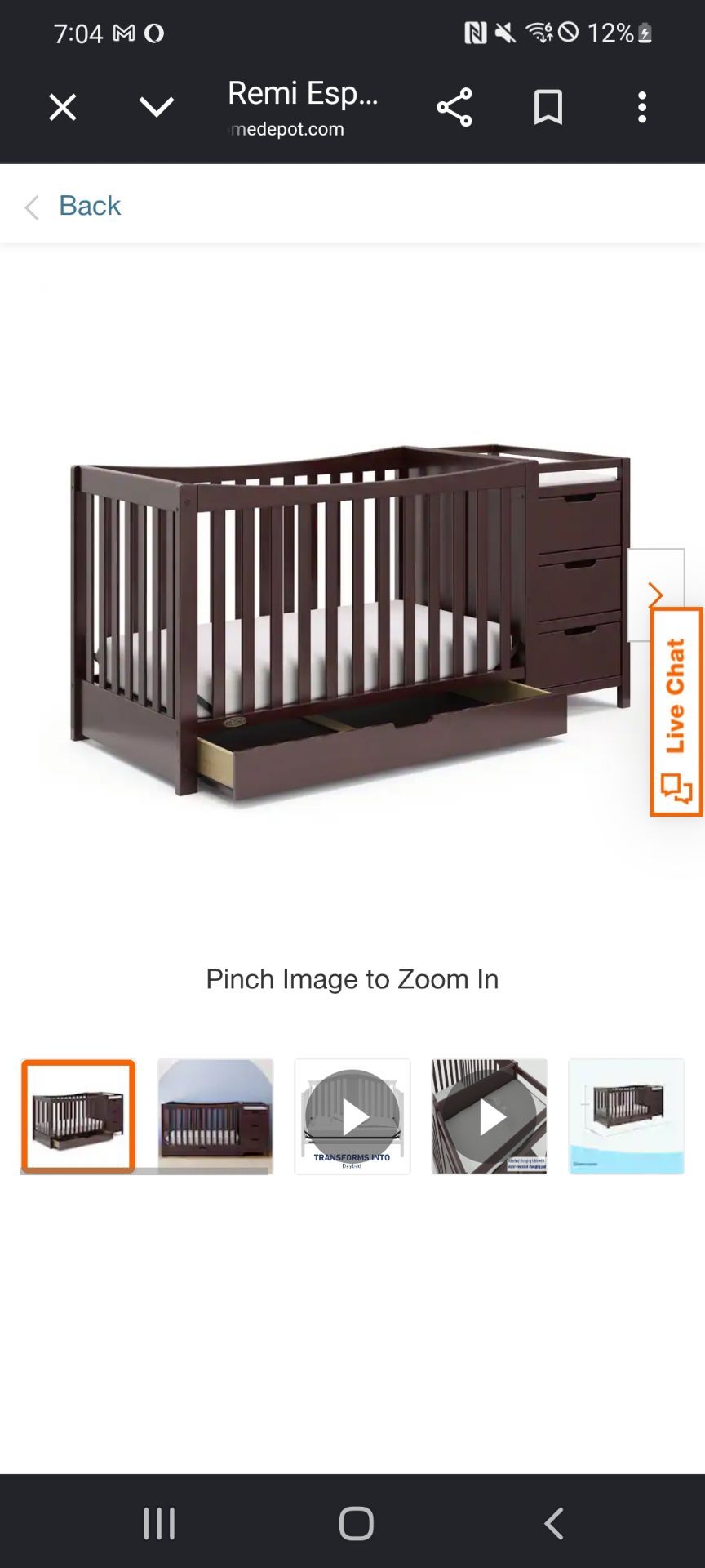 New Greco Remi 4 in 1 crib unopened box