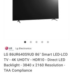 Lg 86 Inch Tv (contact info removed) 