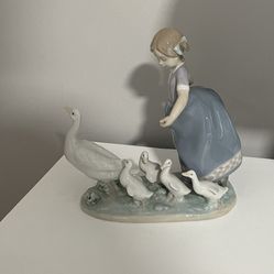 Lladro, Geese, Daughter, Herder, Ducks, Beautiful, Authentic With Real Markings, Swans, Baby, Statue
