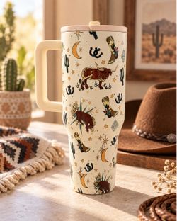 NEW 40oz Western Cowgirl Tumbler with Handle