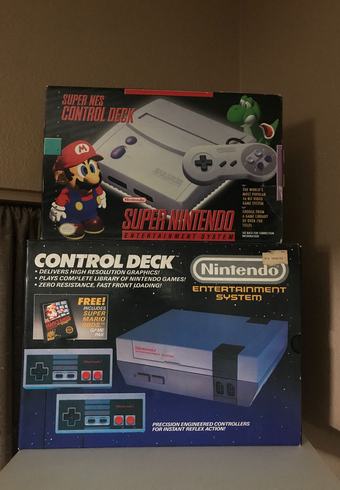 Nintendo and Super Nintendo in Box and complete