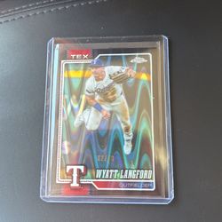 Wyatt Langford 2/10 Black Ray wave 2026 Topps Chrome