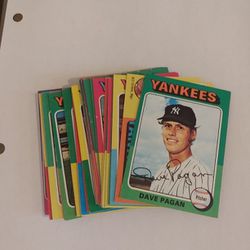 1975 Topps Baseball New York Yankees Team Set Cards