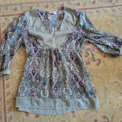 So Wear It Declare It Lavender Paisley Boho Top