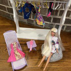 1966 Barbie with Custom Furniture and Clothing