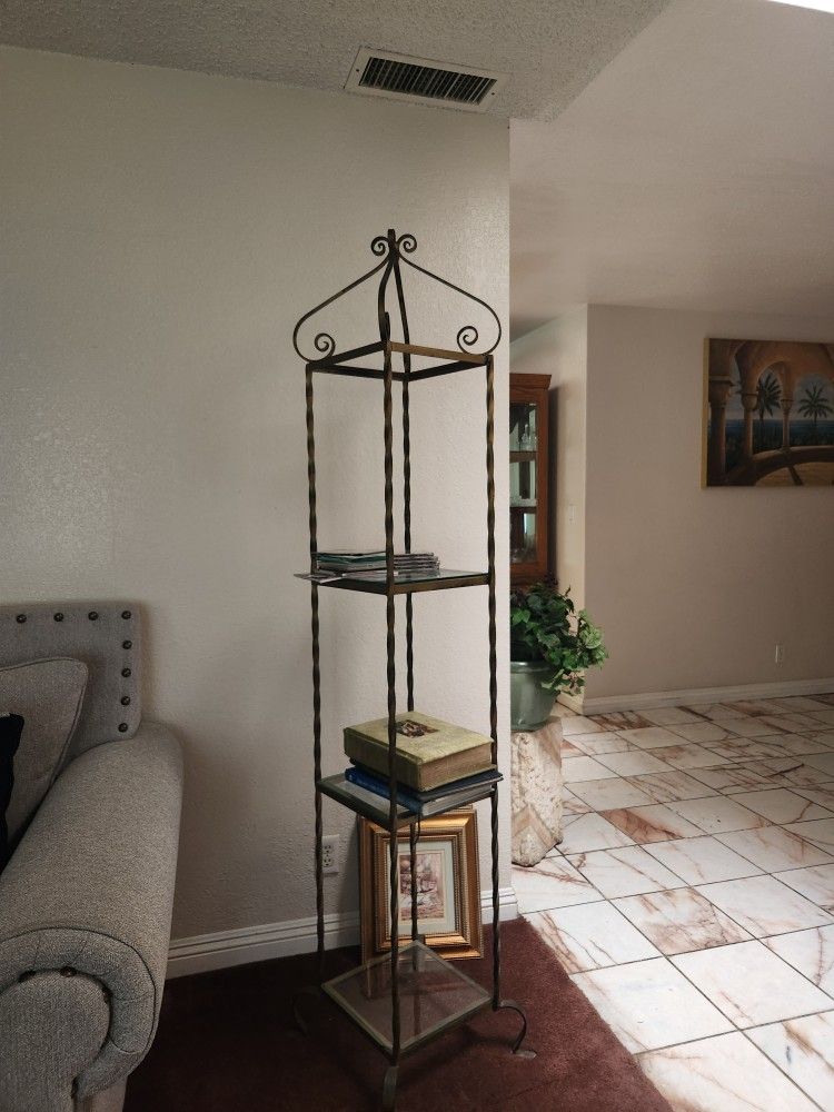 Sold Iron Corner Shelf Stands (2)