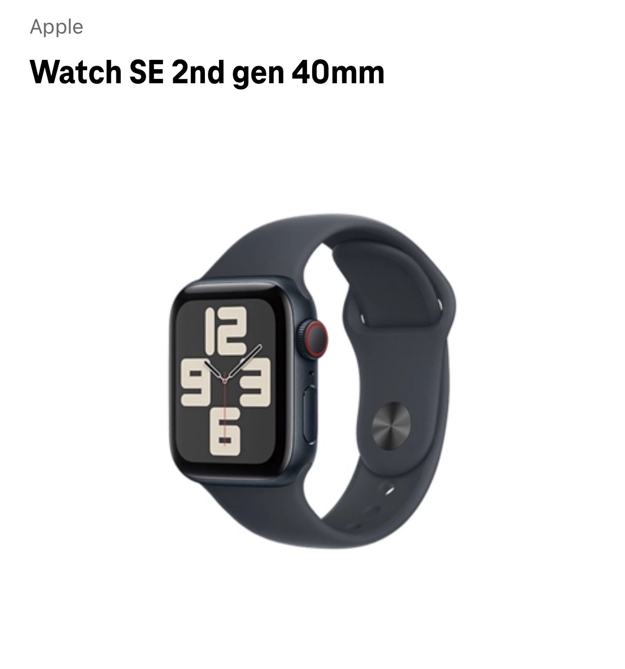 Apple Watch SE Second Generation (2022) 40mm