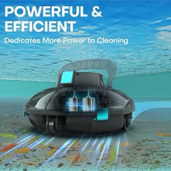 “New”Cordless Robotic Pool Vaccine Cleaner Ideal For Above Ground Pool Up To 645 Sq Feet(retail$119)