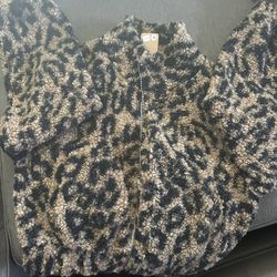 Cheetah zip Up Jacket 